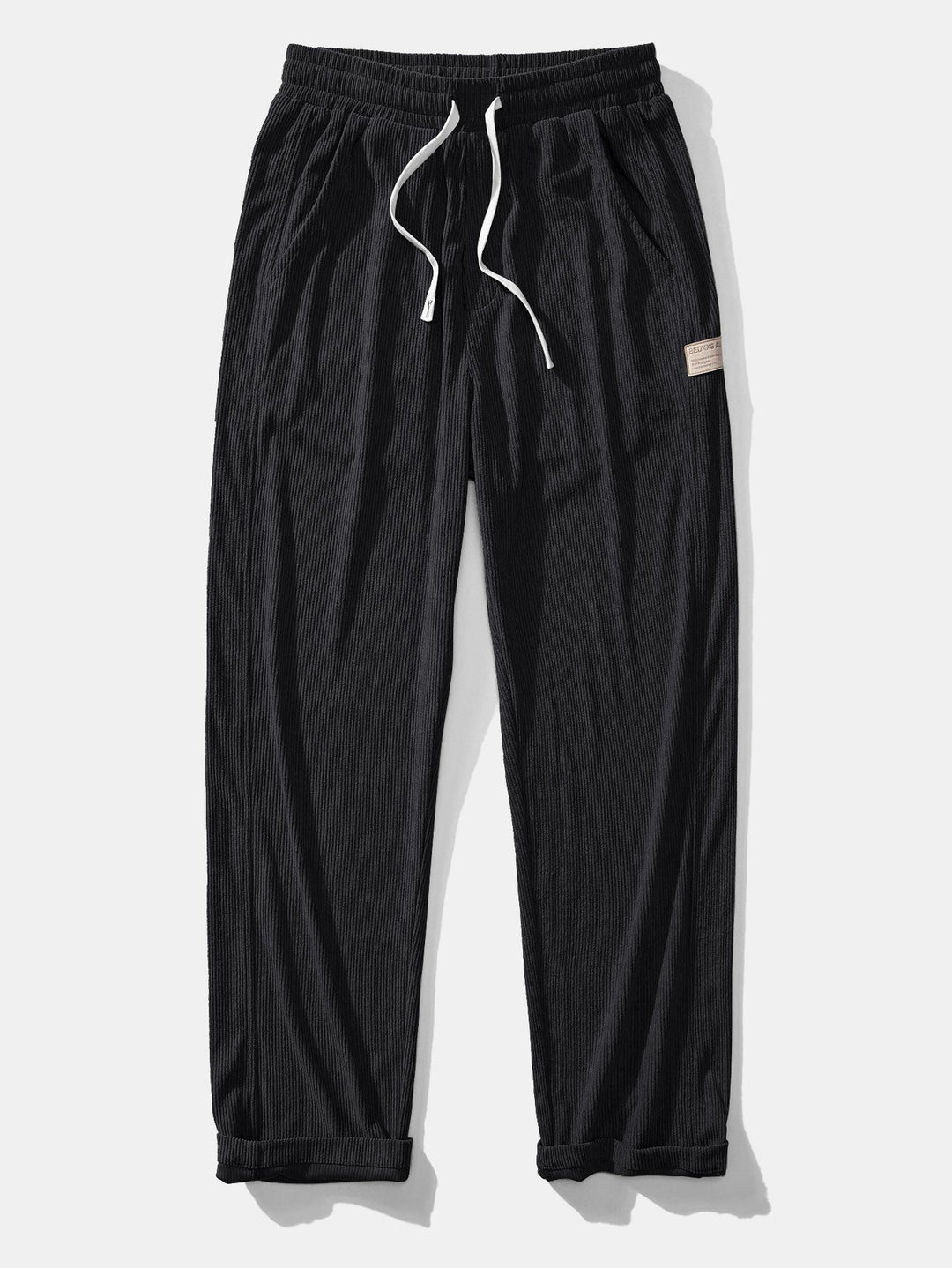 Relax Fit Contrast Corduroy Polo Collar Sweatshirt &amp; Straight Leg Corduroy Pants