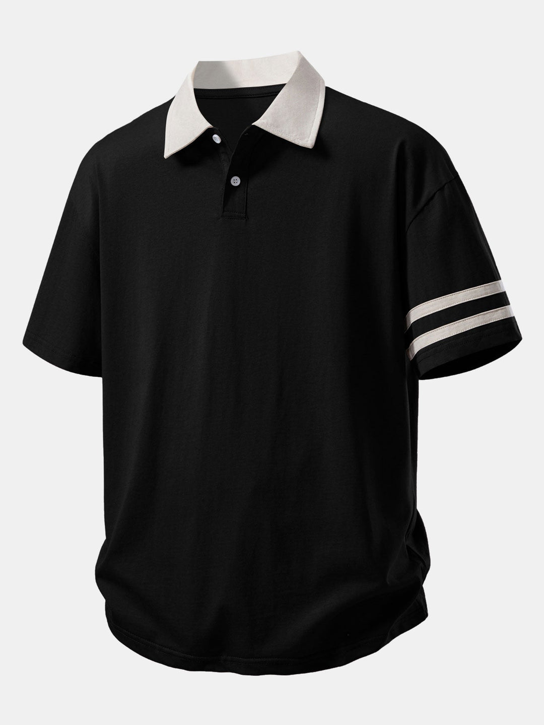 Relax Fit Contrast Collar Polo Shirt &amp; Cotton Drawstring 7" Shorts