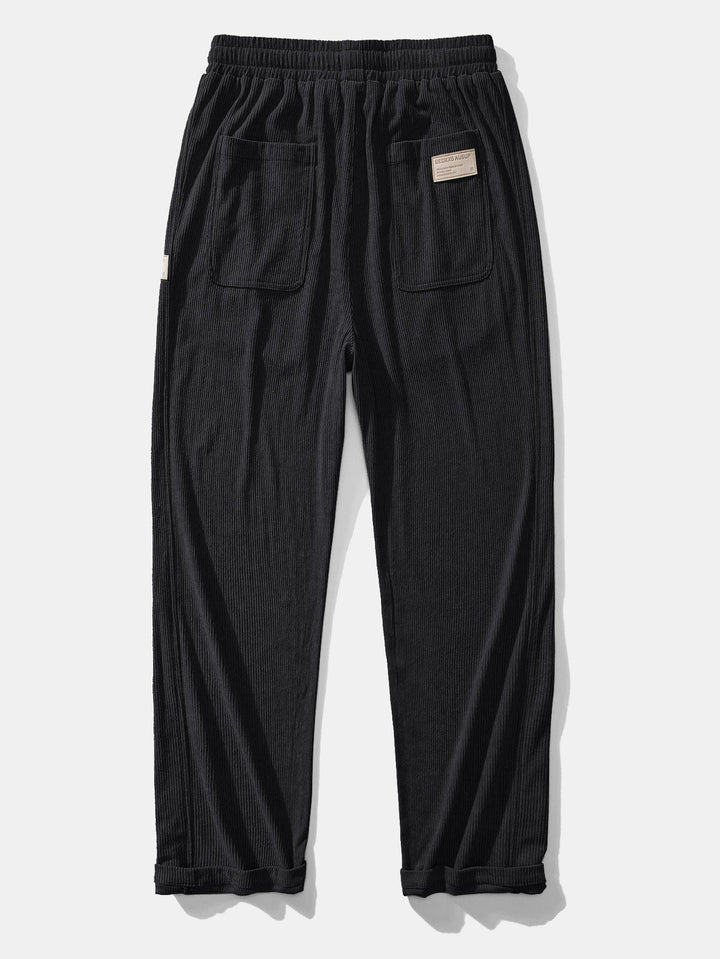 Relax Fit Contrast Corduroy Polo Collar Sweatshirt &amp; Straight Leg Corduroy Pants