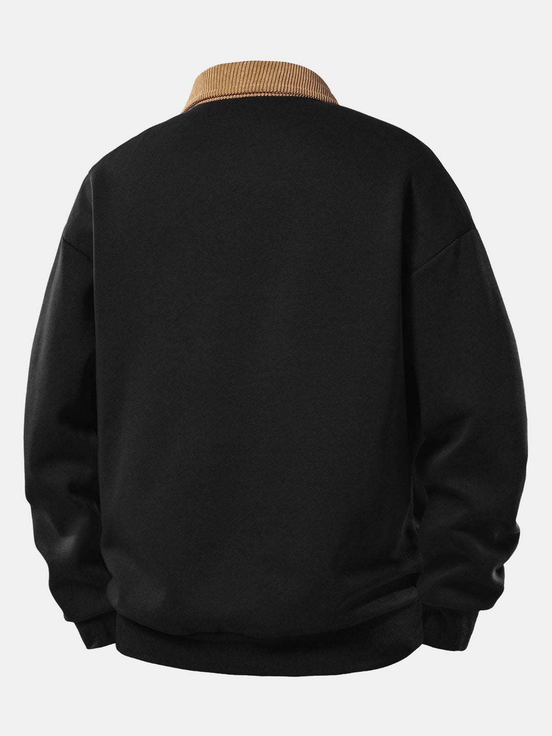 Relax Fit Contrast Corduroy Polo Collar Sweatshirt &amp; Straight Leg Corduroy Pants