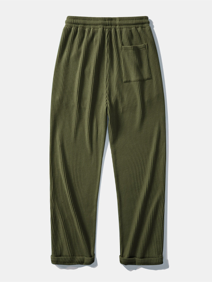 Drawstring Knitted Waffle Pants