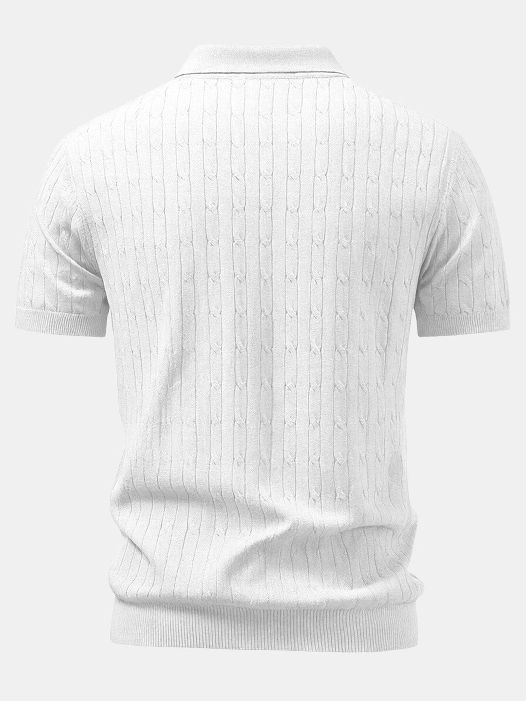 Twisted Jacquard Zipper Knit Polo &amp; Slim Fit Tapered Trousers