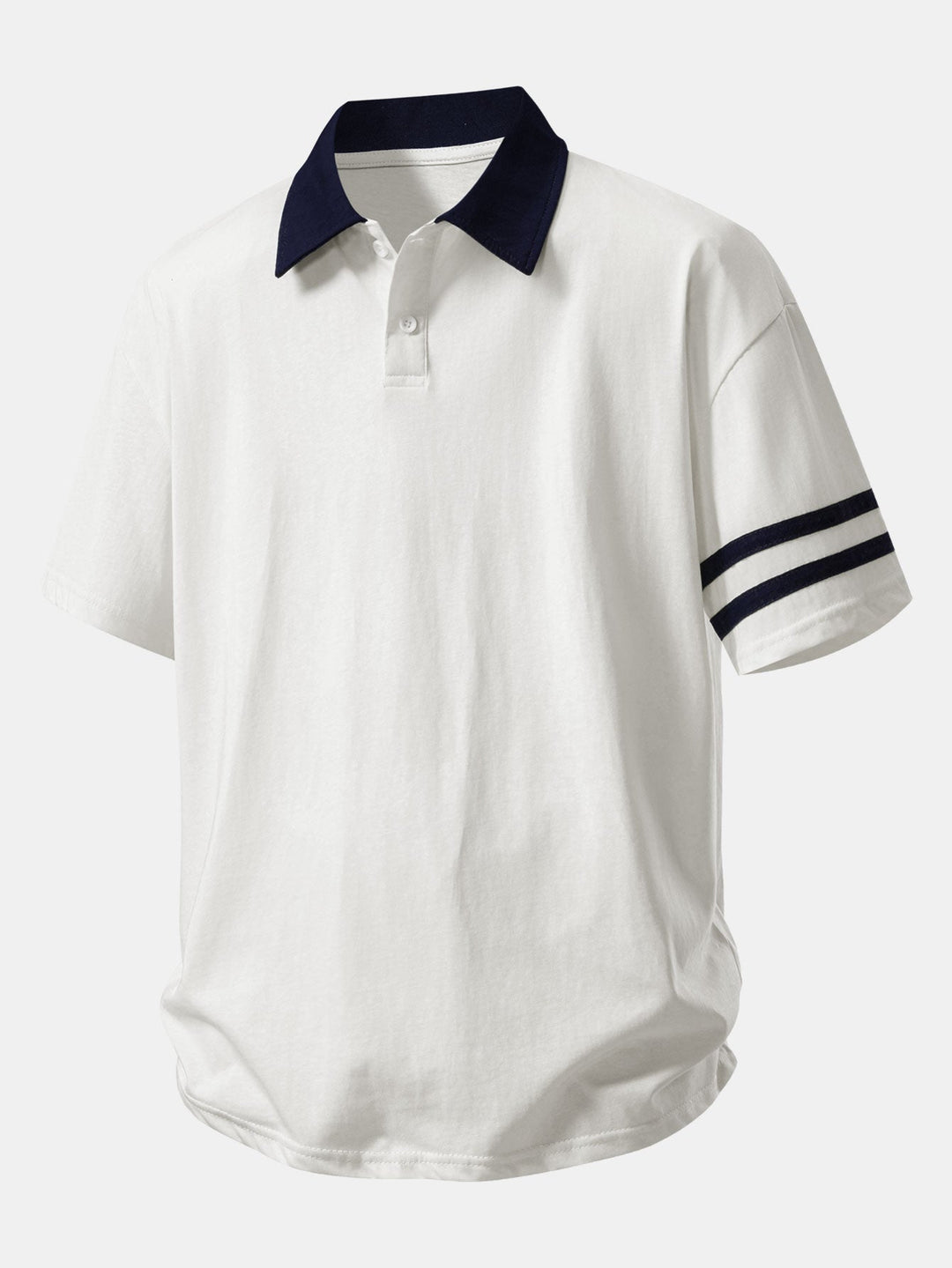 Relax Fit Contrast Collar Polo Shirt &amp; Cotton Drawstring 7" Shorts