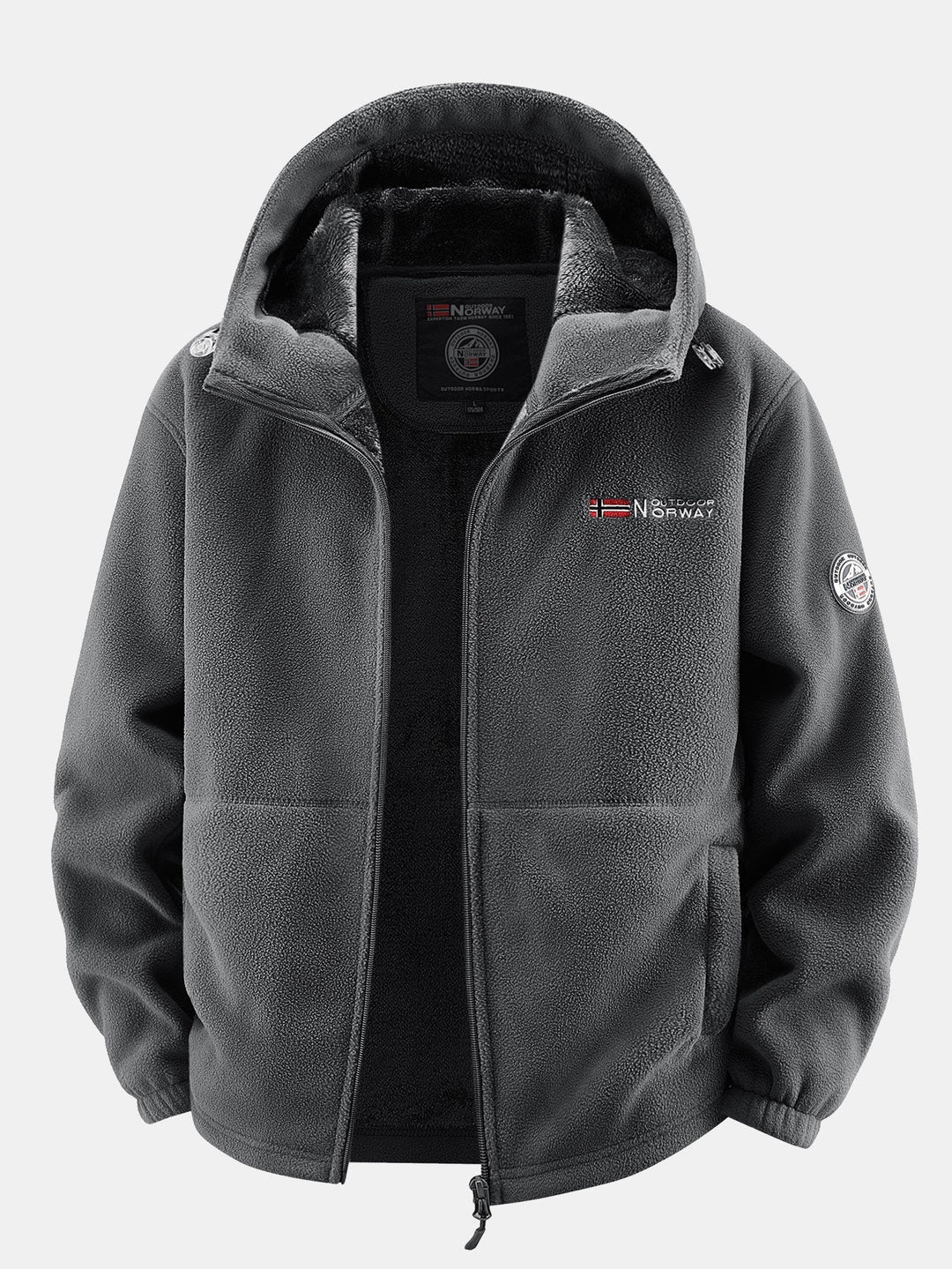 Teddy Fleece Lined Polar Fleece Hooded Coat