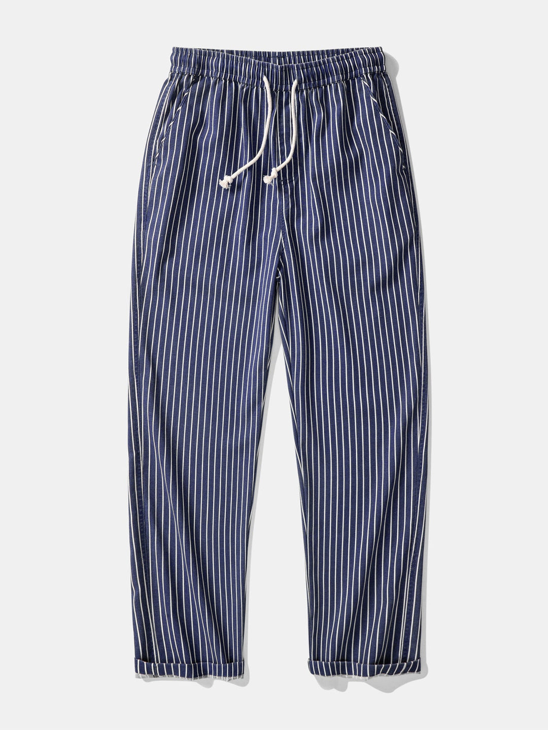 Stripe Straight Leg Linen Pants