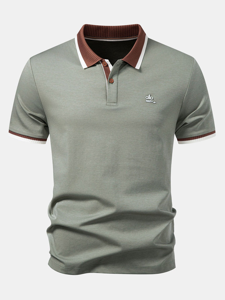 Contrast Trim Polo &amp; Slim Fit Tapered Trousers