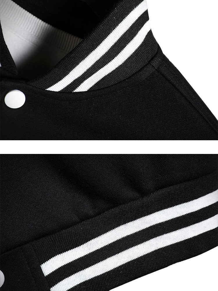 Contrast Baseball Jacket Without Hoodie