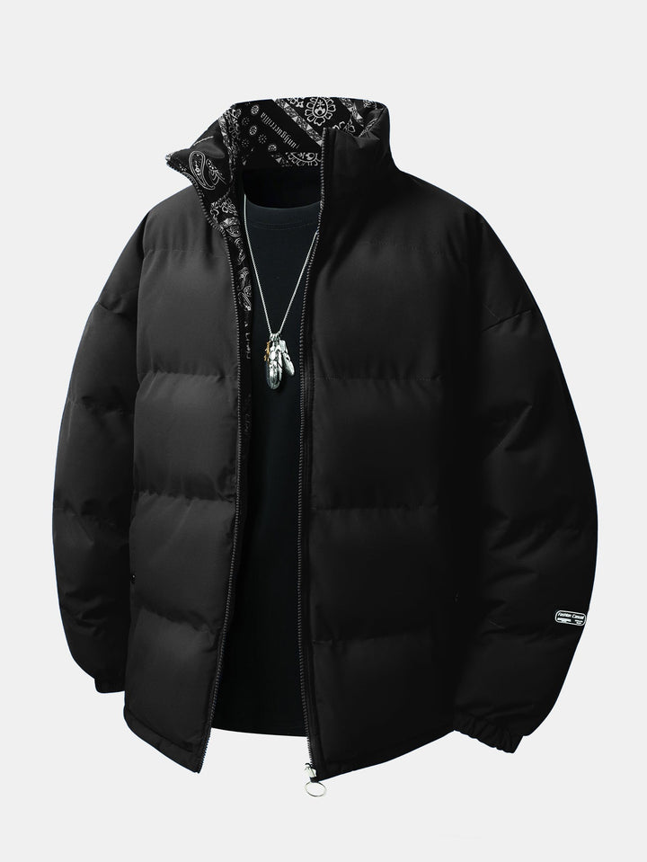 Reversible Paisley Puffer Coat