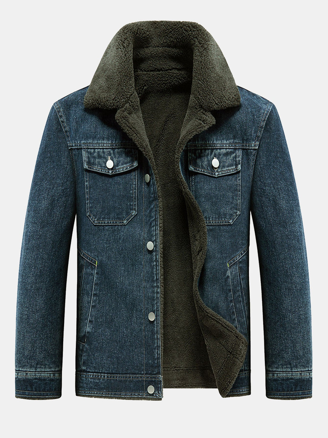 Denim Borg Lined Utility Jacket