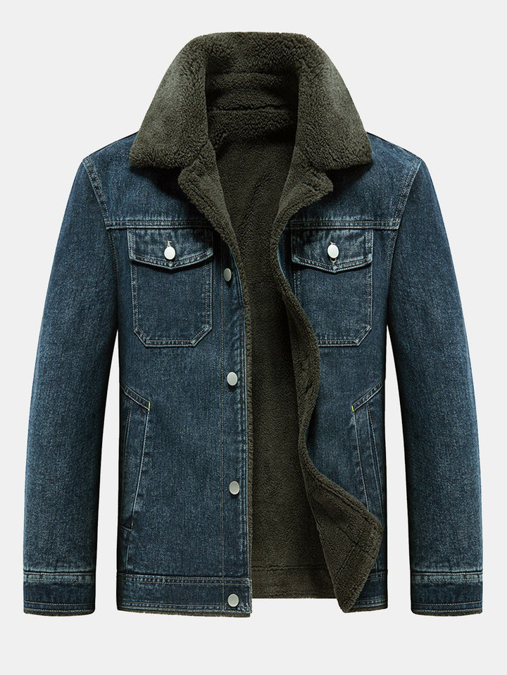 Denim Borg Lined Utility Jacket