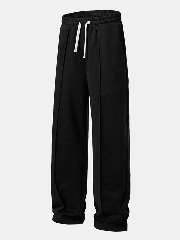 Relax Fit Ghost Drinking Coffee Print Contrast Polo Sweatshirt &amp; Straight Leg Pleated Pintuck Sweatpants