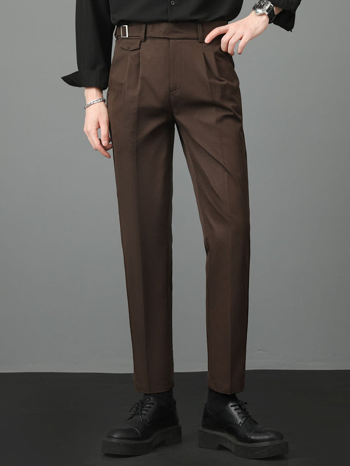 Contrast Stripe Trim Waffle Polo &amp; Slim Fit Tapered Trousers