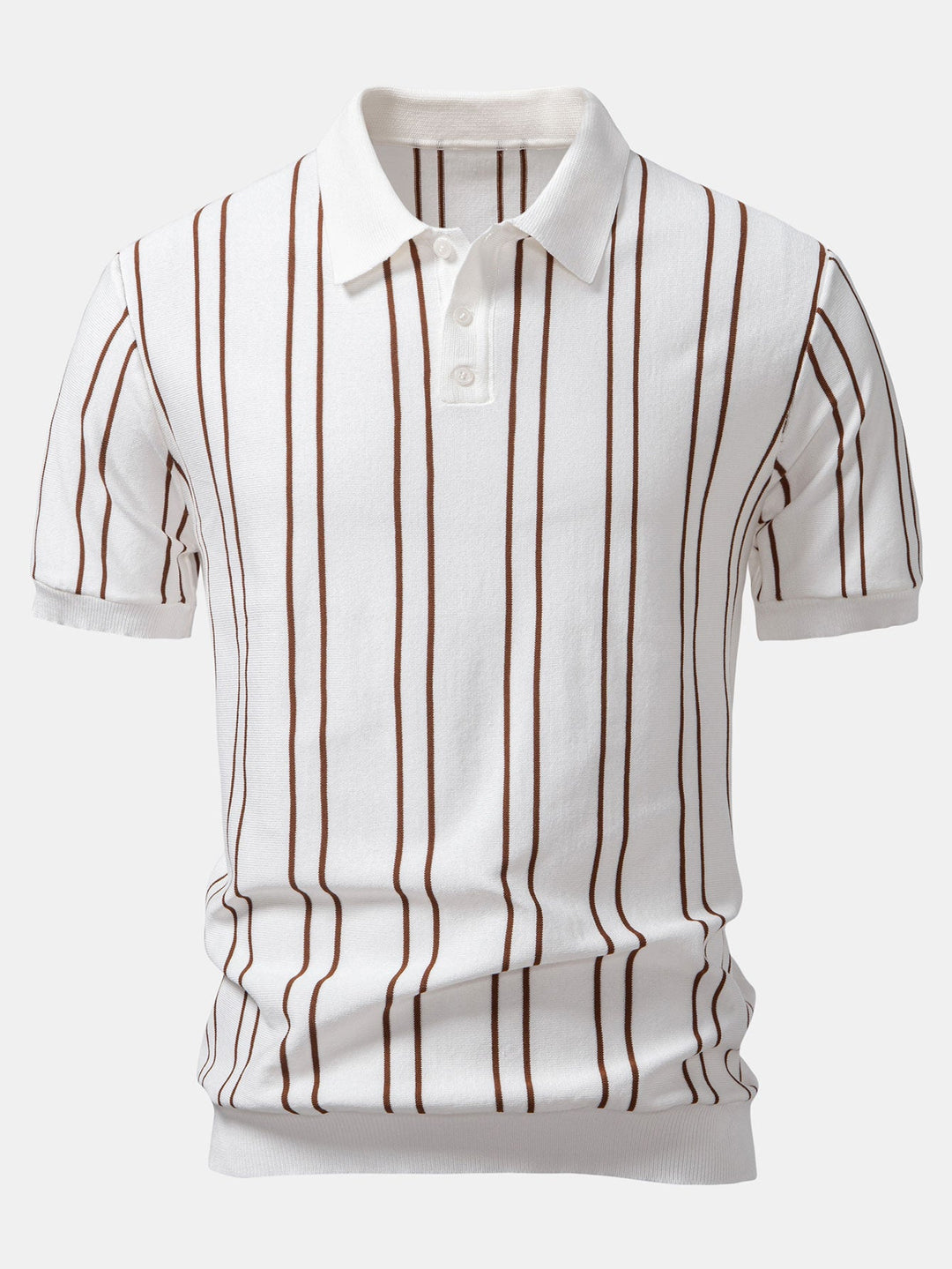 Striped Knitted Polo Shirt &amp; Slim Fit Tapered Trousers
