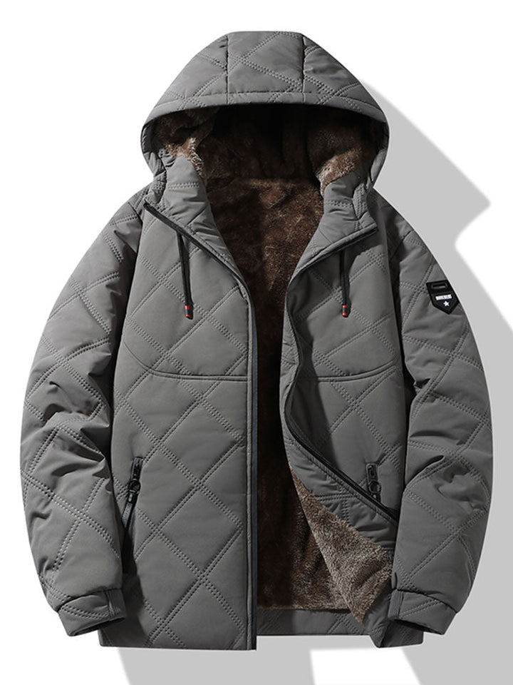 Faux Fur Lined Hooded Quilted Jacket