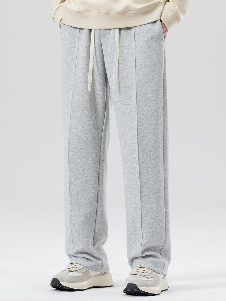 Straight Leg Pleated Pintuck Sweatpants