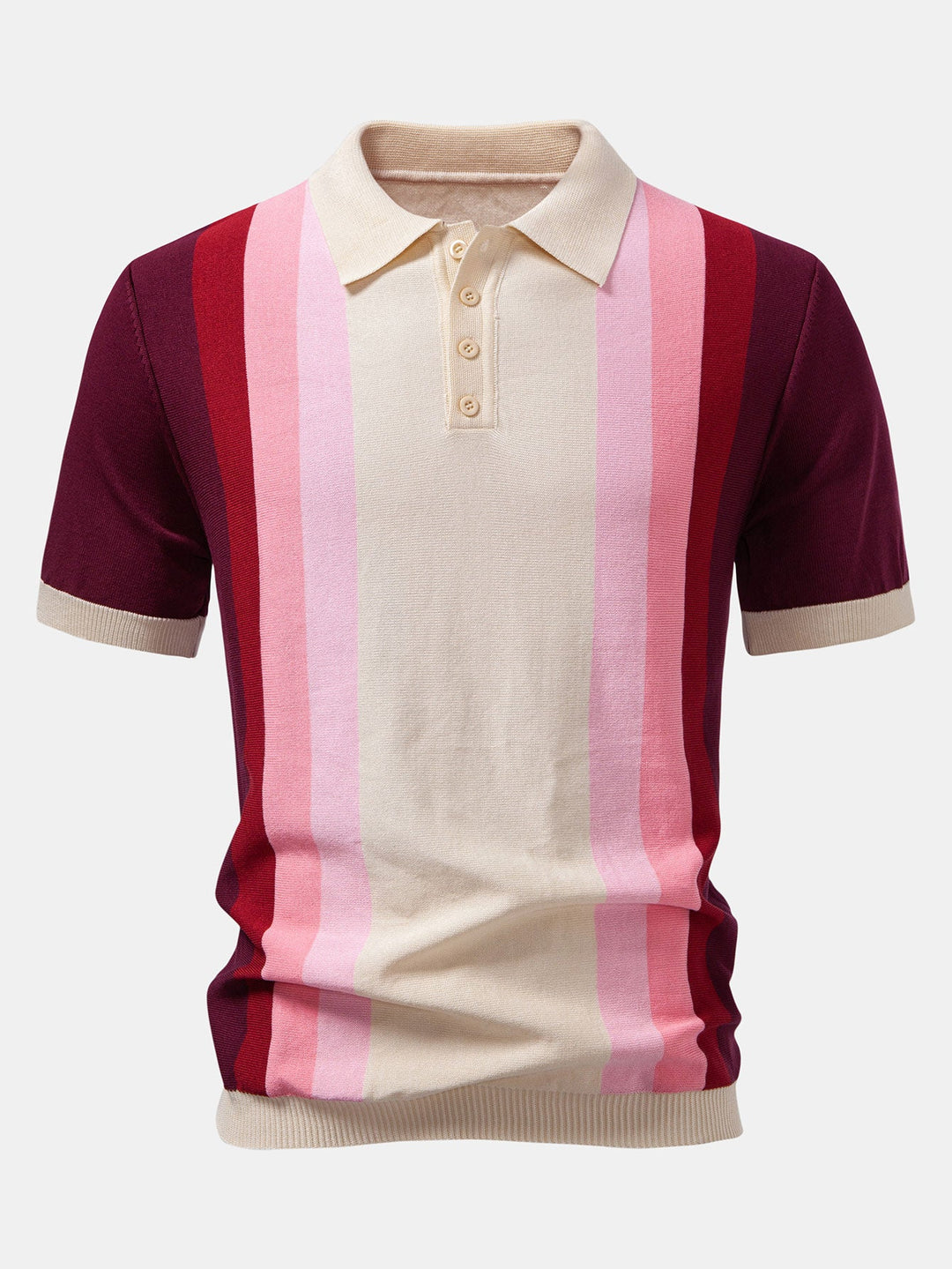 Striped Knitted Polo Shirt &amp; Slim Fit Tapered Trousers