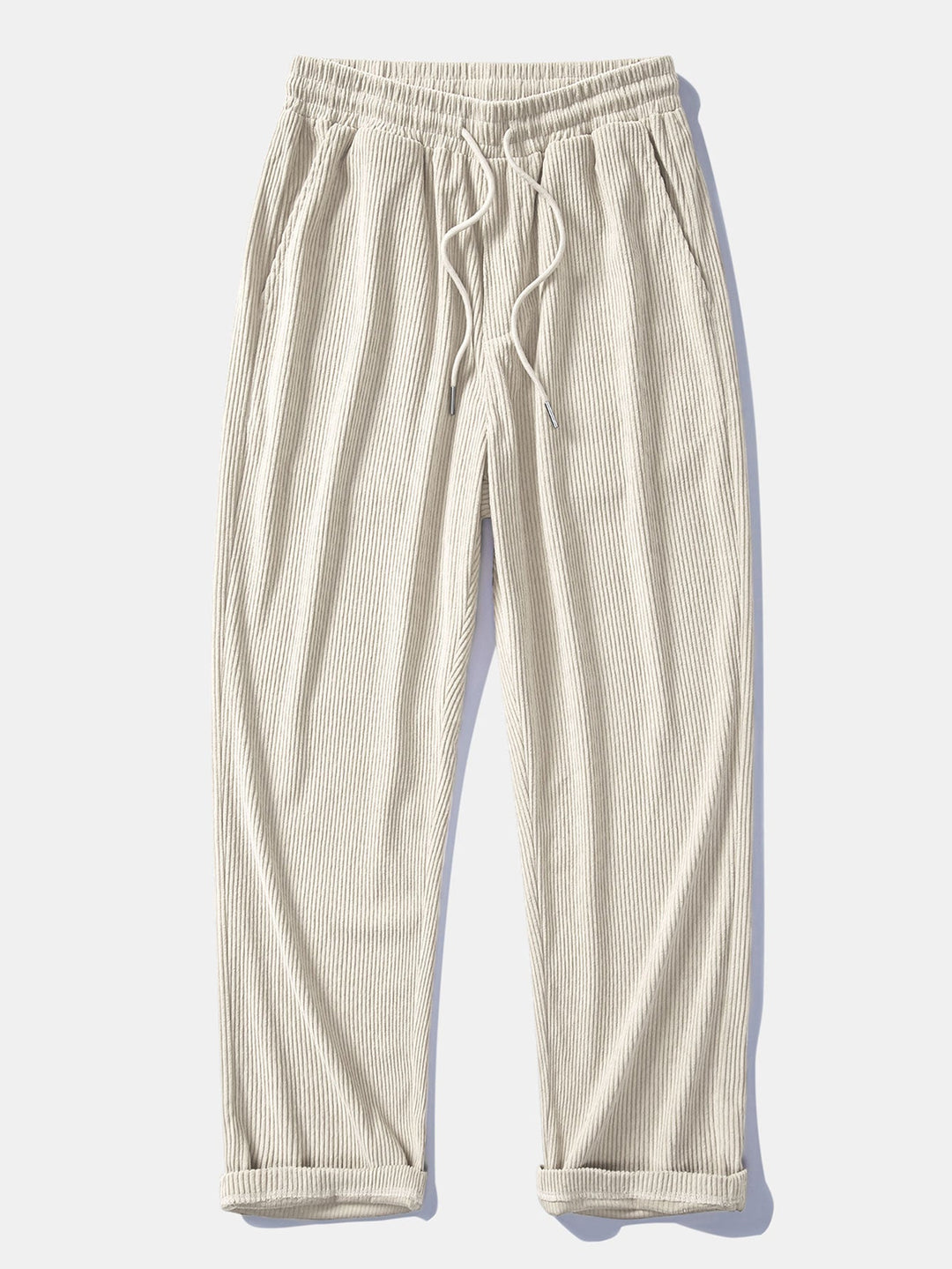 Relax Fit Contrast Corduroy Polo Collar Sweatshirt &amp; Straight Leg Corduroy Pants