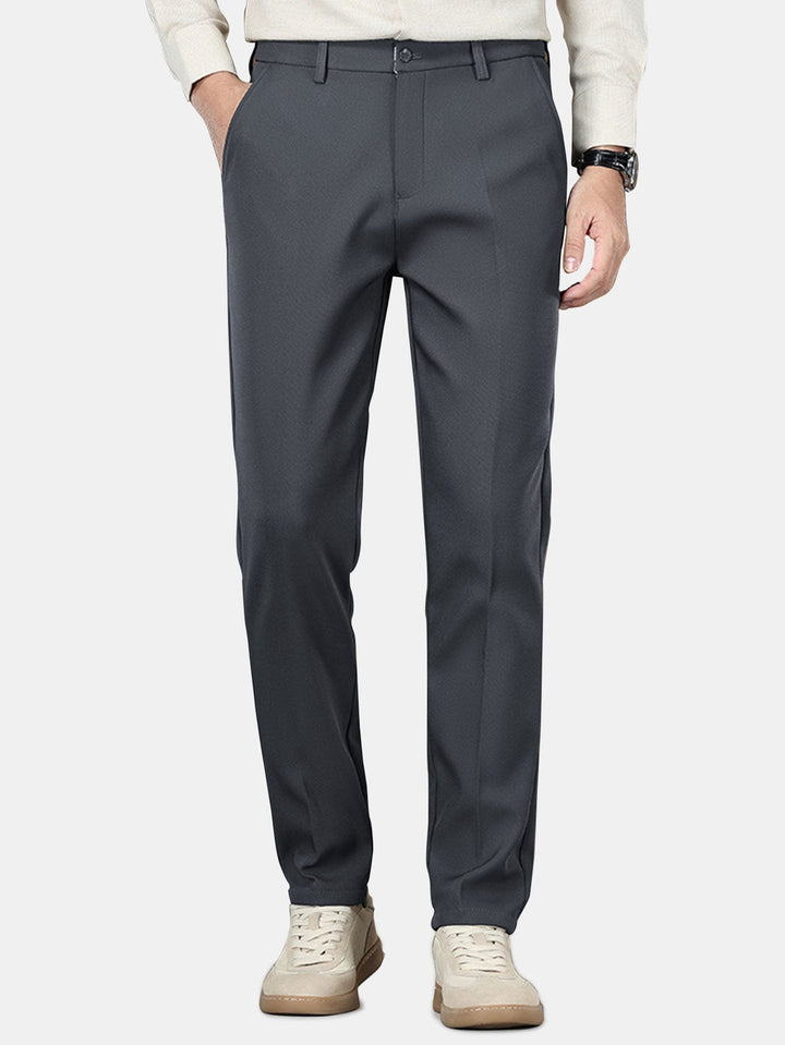 Warm Fleece-Lined Slim Fit Tapered Trousers