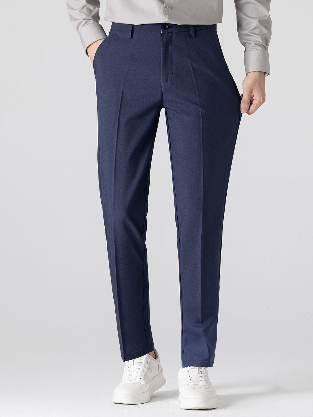 Striped Knitted Polo Shirt &amp; Slim Fit Tapered Trousers