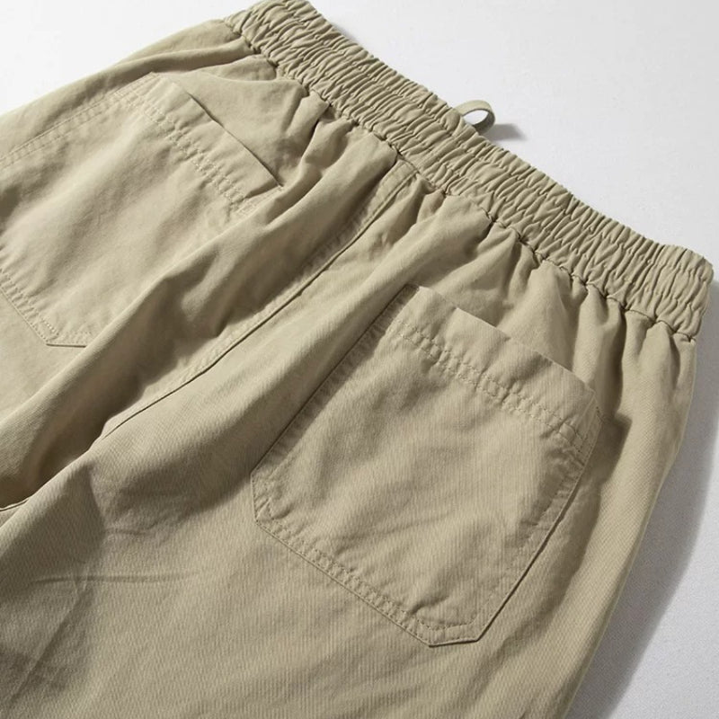 Elastic Waist Drawstring Loose Straight Leg Pants