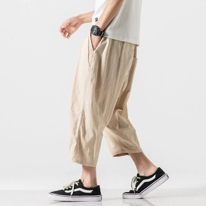 Summer Wide-Leg Crop Pants