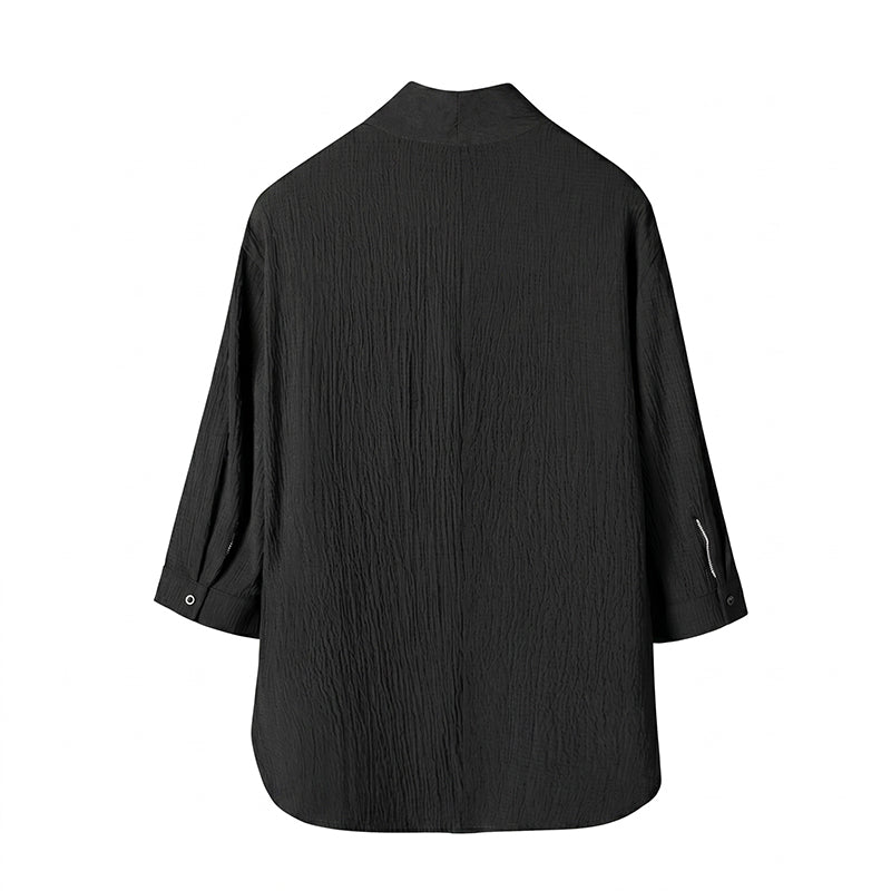 Vintage Ice Silk Loose Zen Clothes Half Sleeve T-shirt