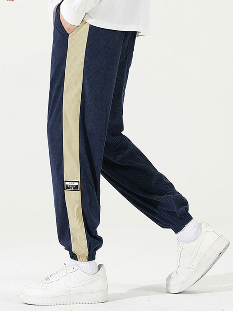 Side Stripe Corduroy Jogging Pants