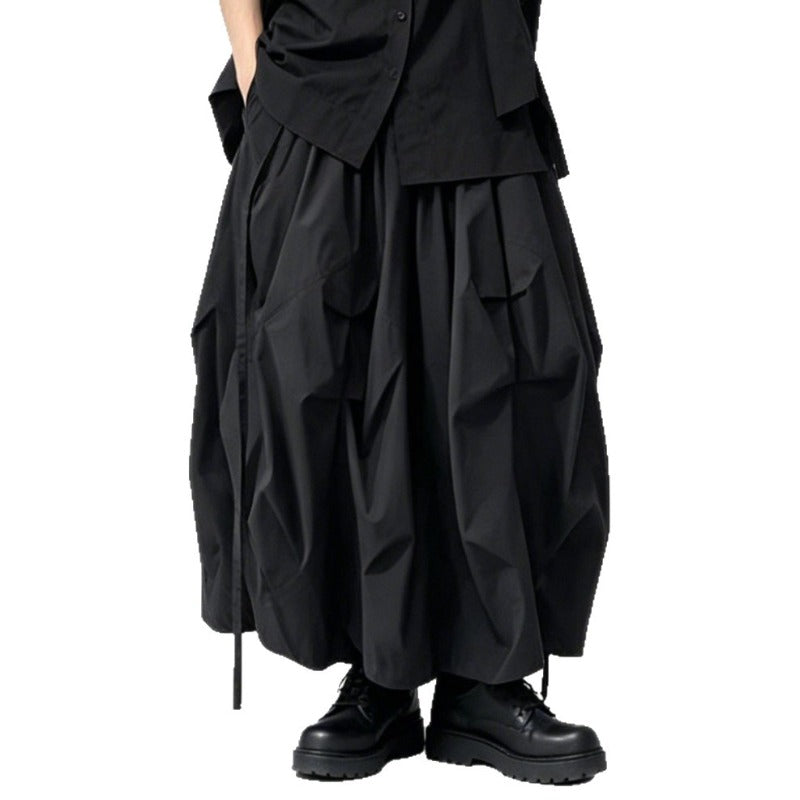 Japanese Loose High-waisted Wide-leg Skirt-Pants