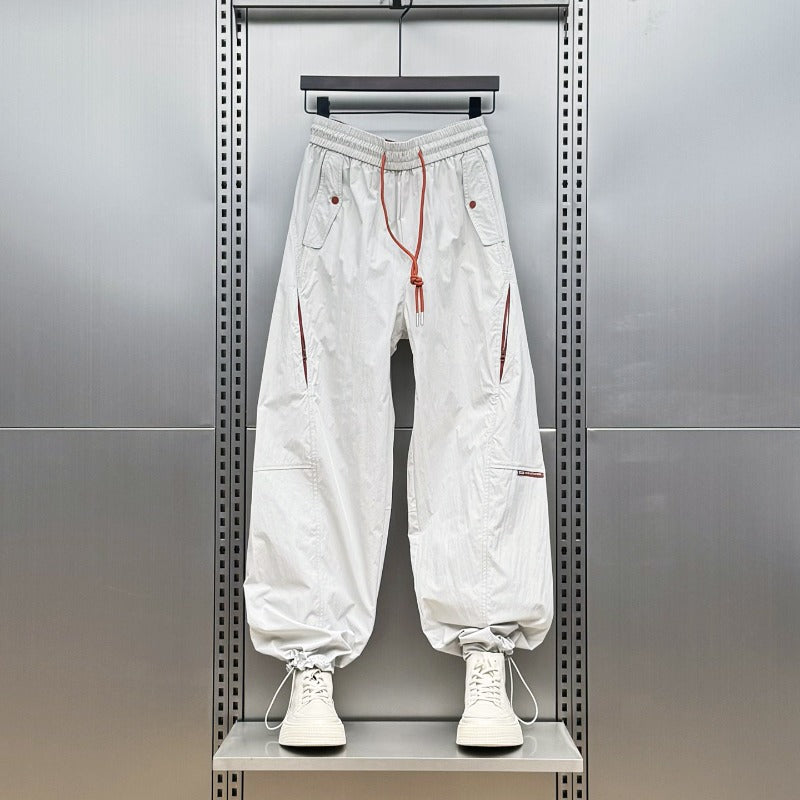 Loose-fit Quick-dry Drawstring Casual Pants with Drawstring Cuffs