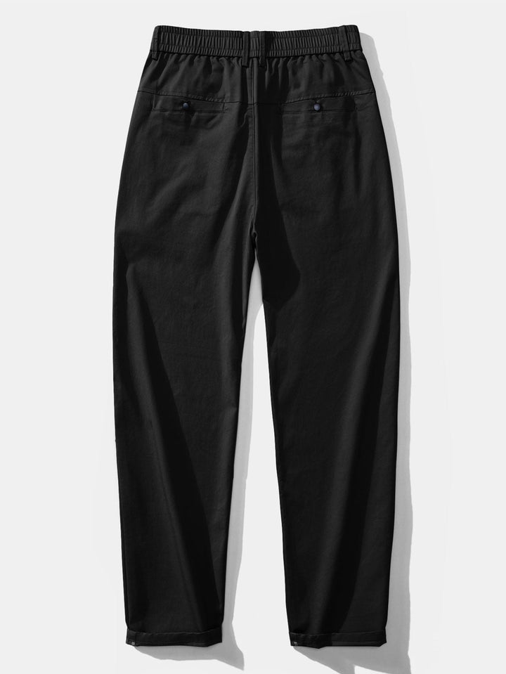 Twist Knit Polo &amp; Elastic Waist Straight Leg Trousers