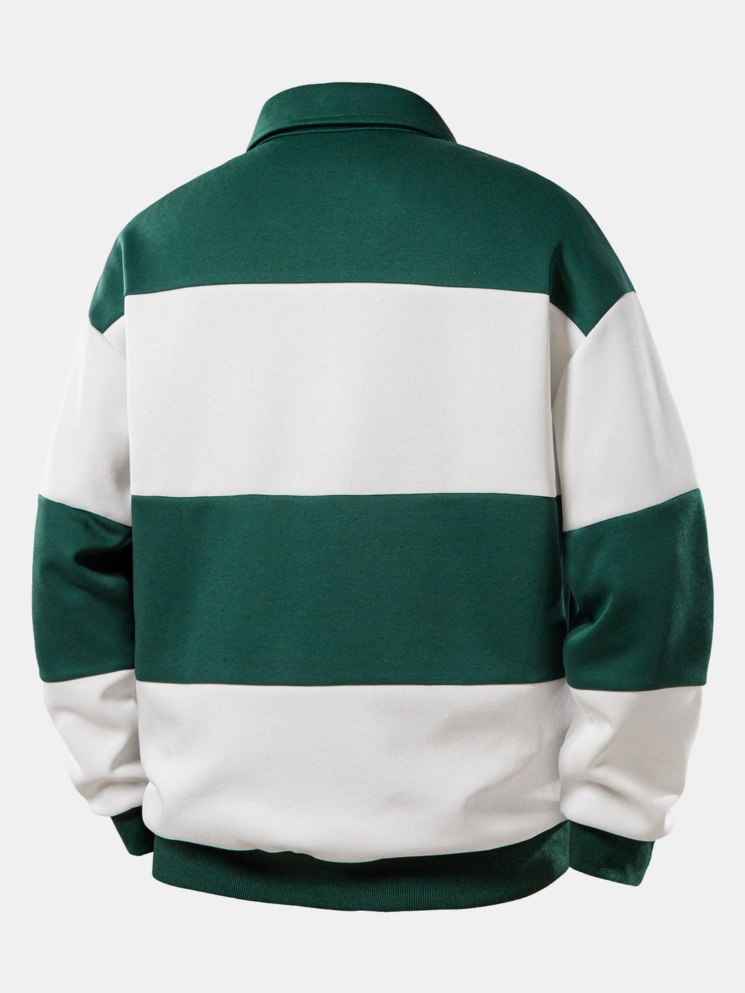 Relax Fit Los Angeles Print Color Block Polo Sweatshirt &amp; Slit Hem Stripe Pants