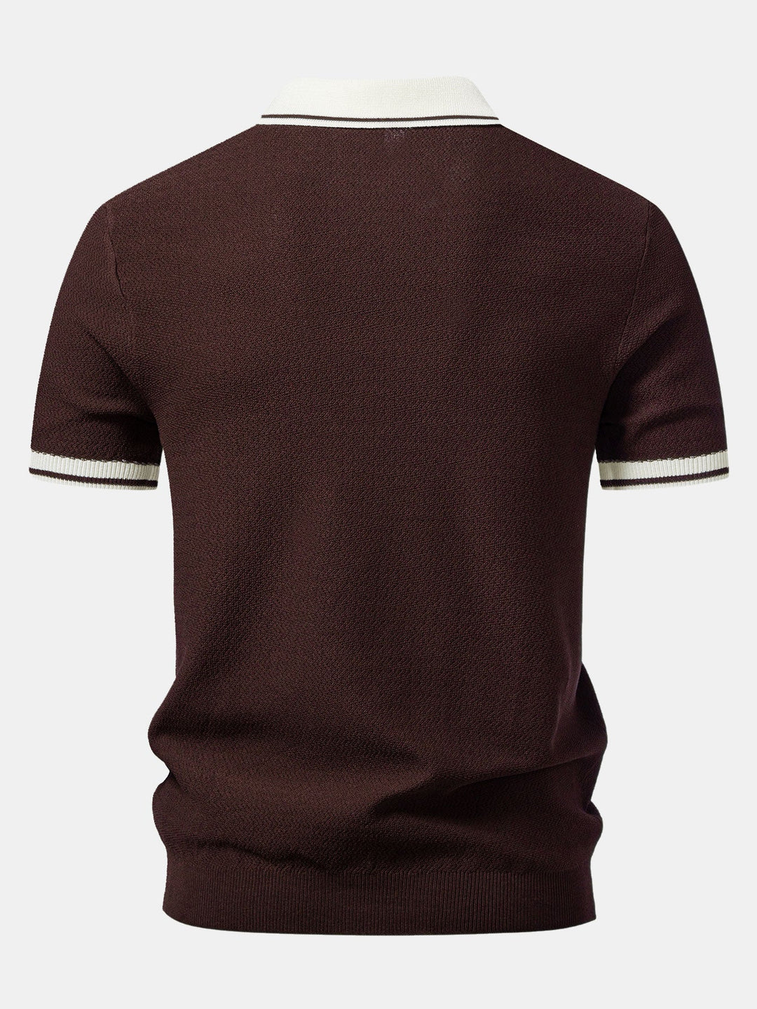 Contrast Zipper Knit Polo &amp; Slim Fit Tapered Trousers