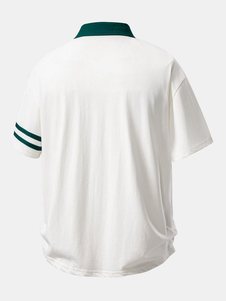 Relax Fit Contrast Collar Polo Shirt &amp; Corduroy 7" Shorts