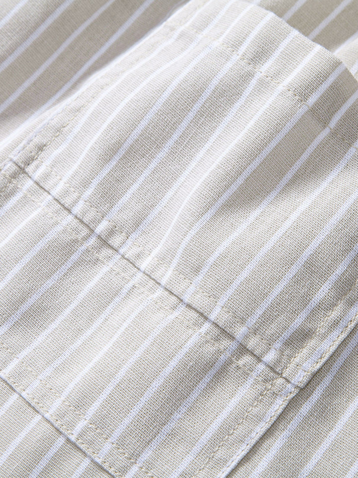 Stripe Straight Leg Linen Pants