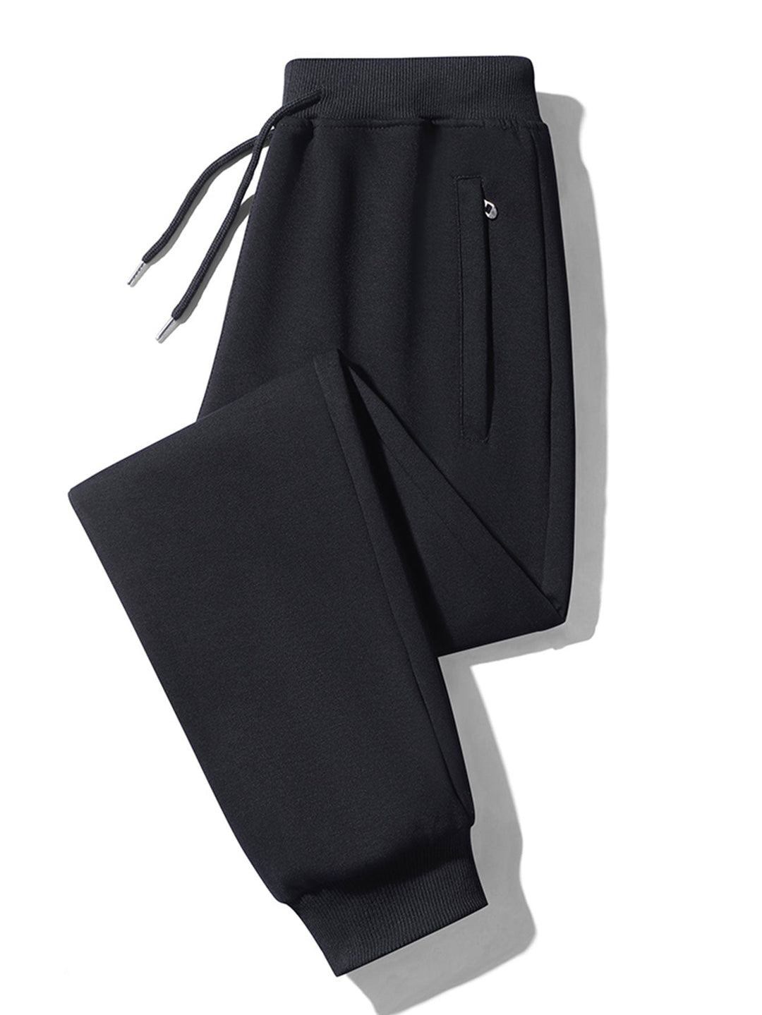 3 Pieces Solid Zipper Pocket Cotton Jogger Pants