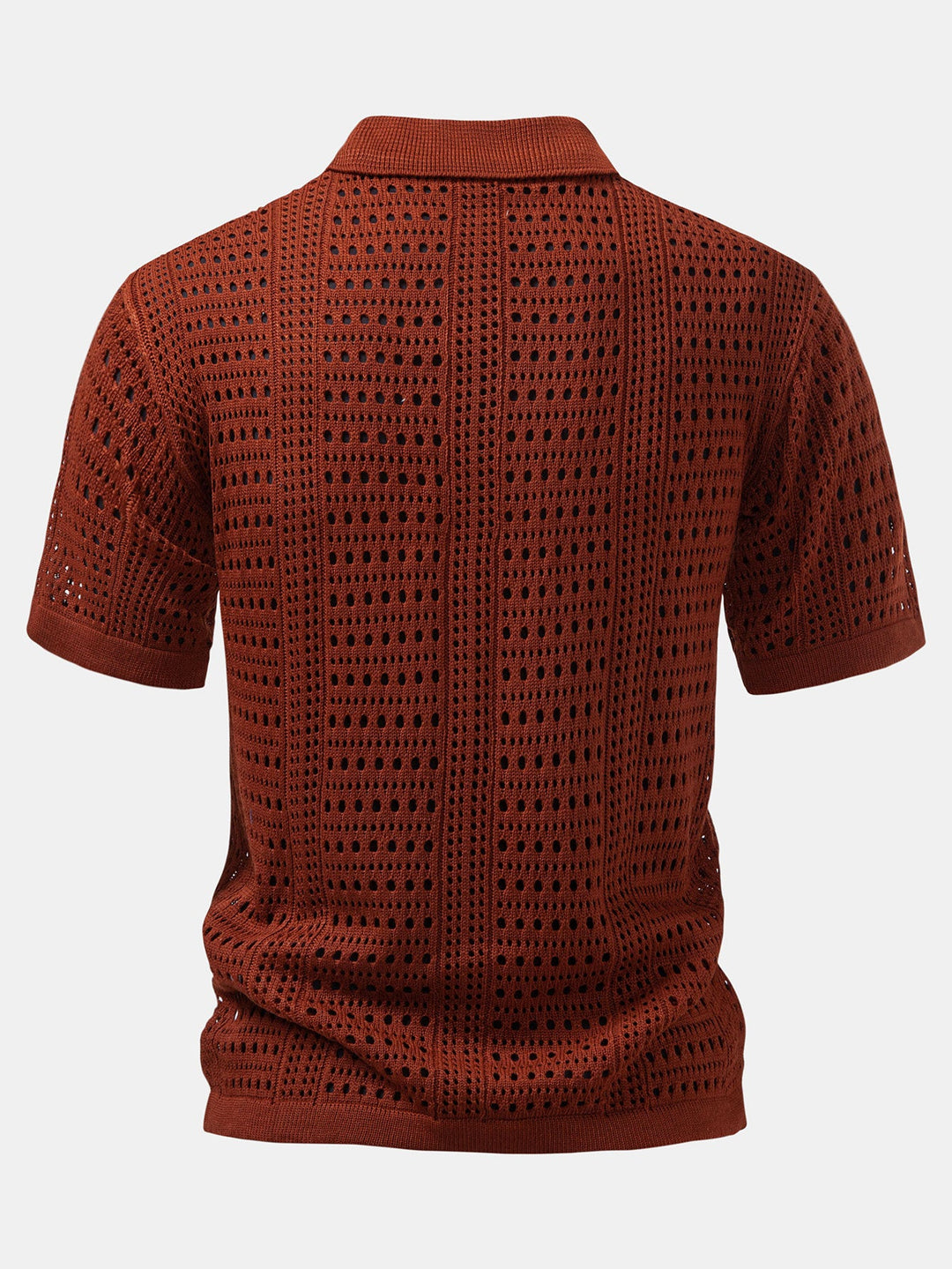 Crochet  V Neck Polo Shirt &amp; Straight Leg Linen Pants