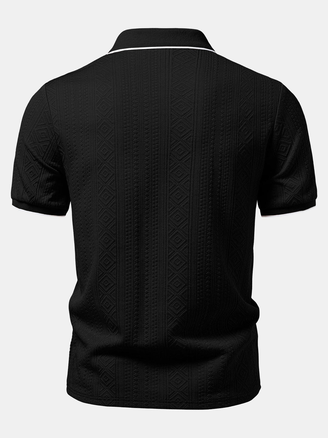 Geometric Jacquard V Neck Polo &amp; Slim Fit Tapered Trousers
