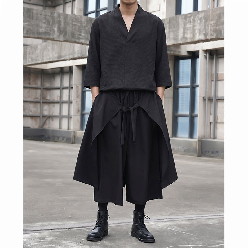 Loose Wide-leg Cropped Culottes