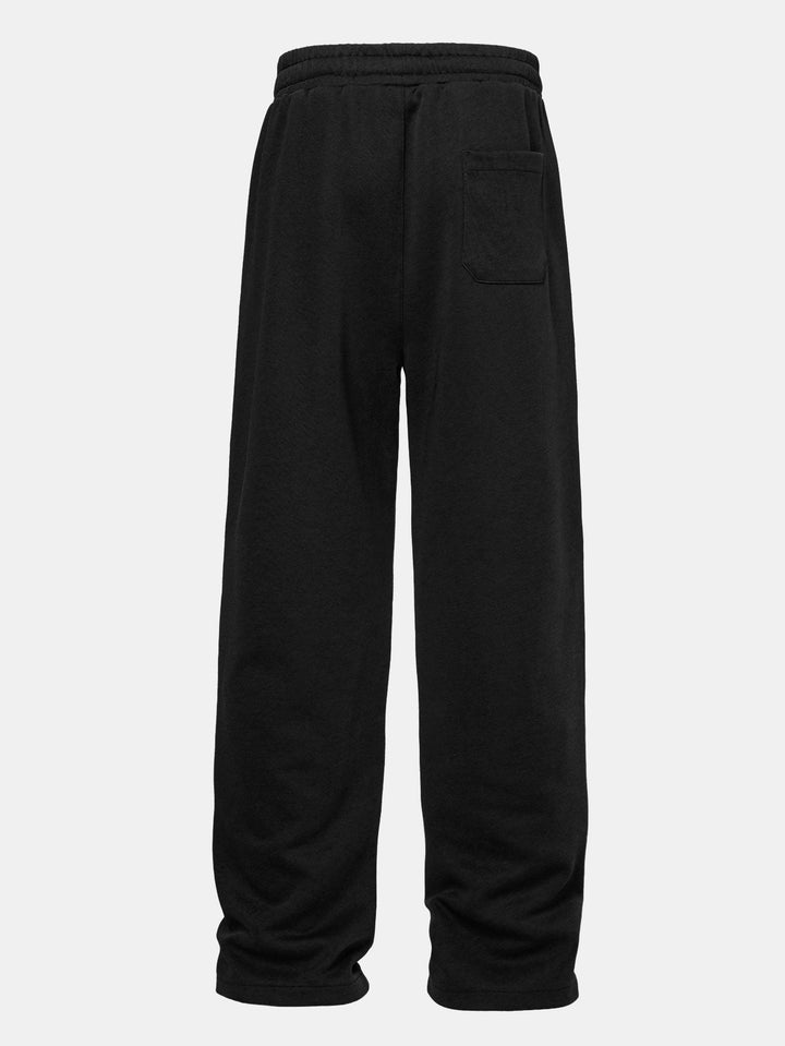Relax Fit Line Dachshund Print Contrast Polo Sweatshirt &amp; Straight Leg Pleated Pintuck Sweatpants