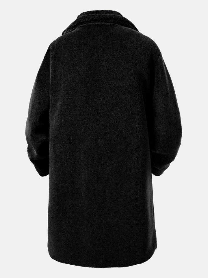 Relax Fit Warm Teddy Fleece Long Coat