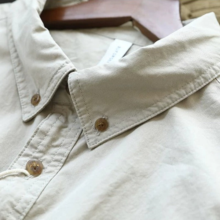 Japanese Retro Cotton Cargo Shirt