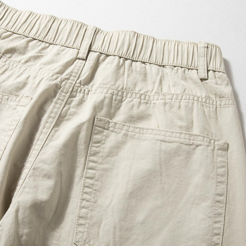 Cotton Loose Wide-leg Curved Pants