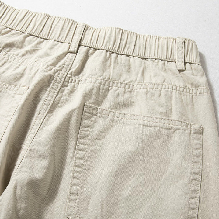 Cotton Loose Wide-leg Curved Pants
