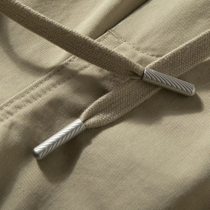 Elastic Waist Drawstring Loose Straight Leg Pants