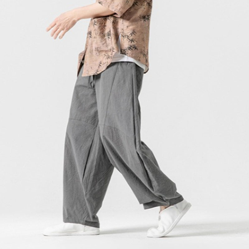 Linen Casual Lantern Wide-leg Pants