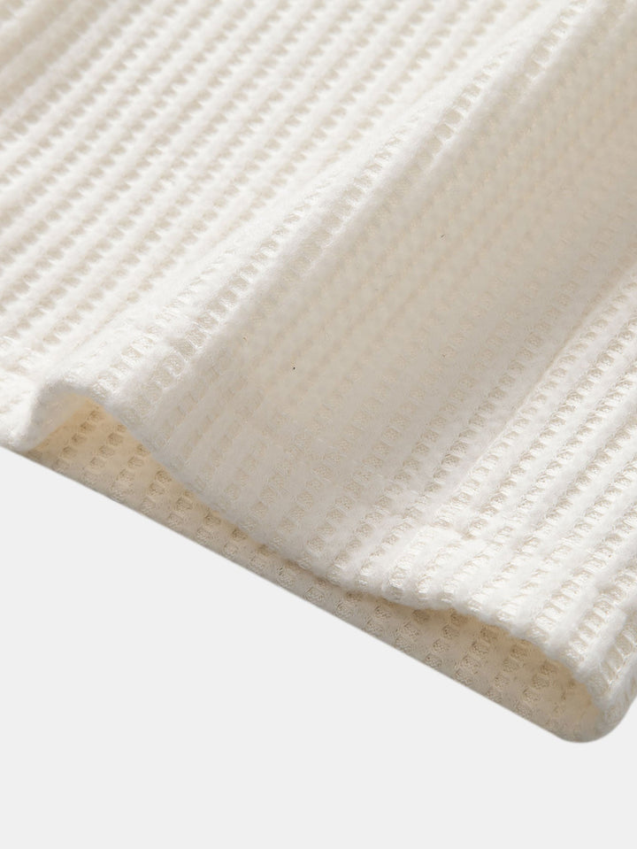 Drawstring Knitted Waffle Pants