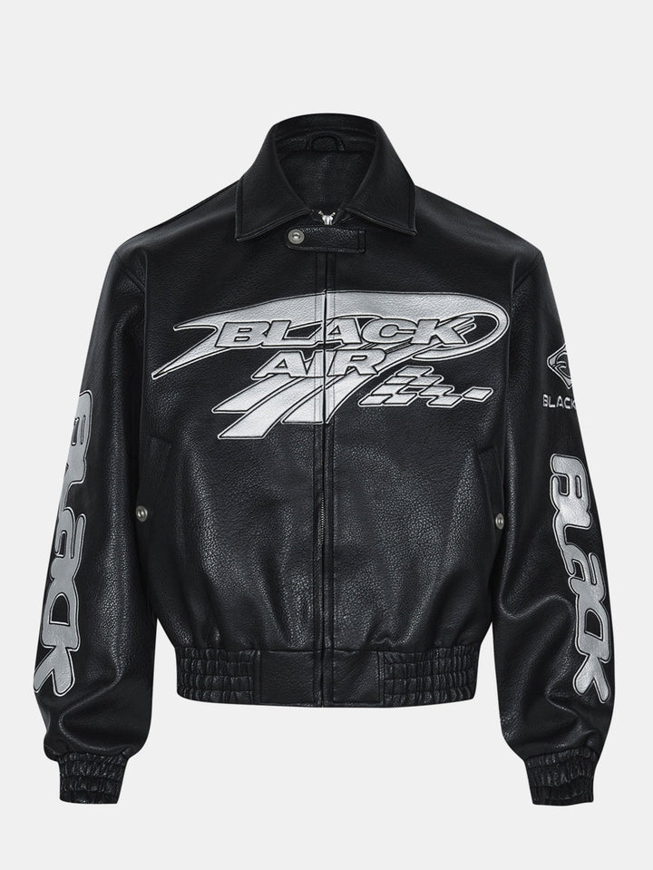 Black Air Techwear Leather Jacket