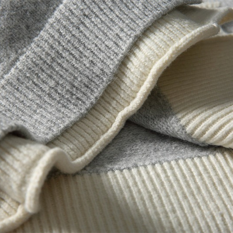 Japanese Faux Two-piece Loose Casual Knit Cardigan