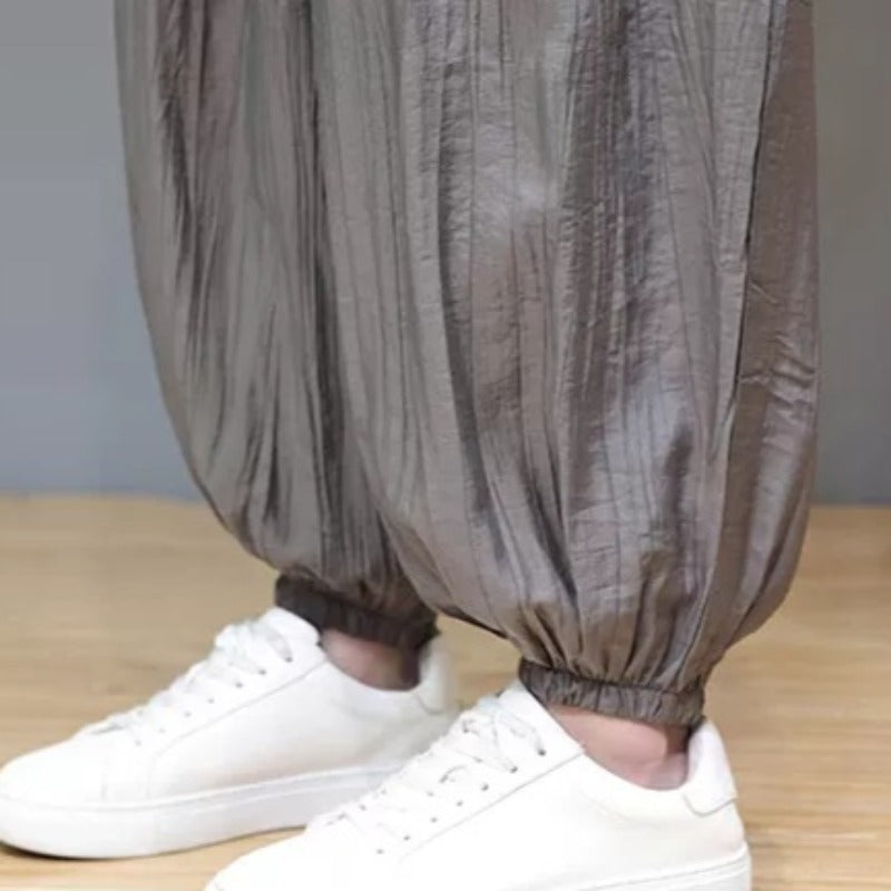 Breathable Loose-Fit Ice Silk Wide-Leg Pants