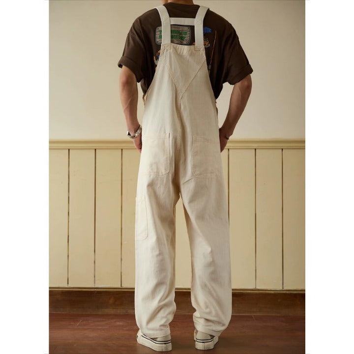 Retro Loose-Fit Casual Workwear Cargo Overalls